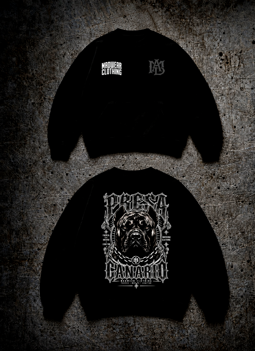PRESA CANARIO SUDADERA SIN GORRO CREW NECK