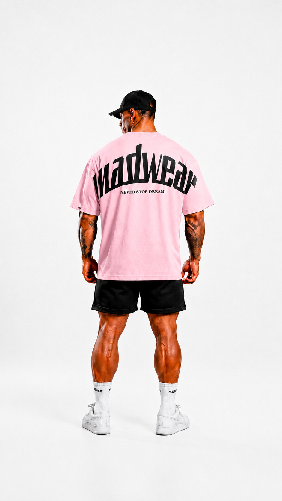 CAMISETA OVERSIZED MADWEAR ROSA/NEGRO