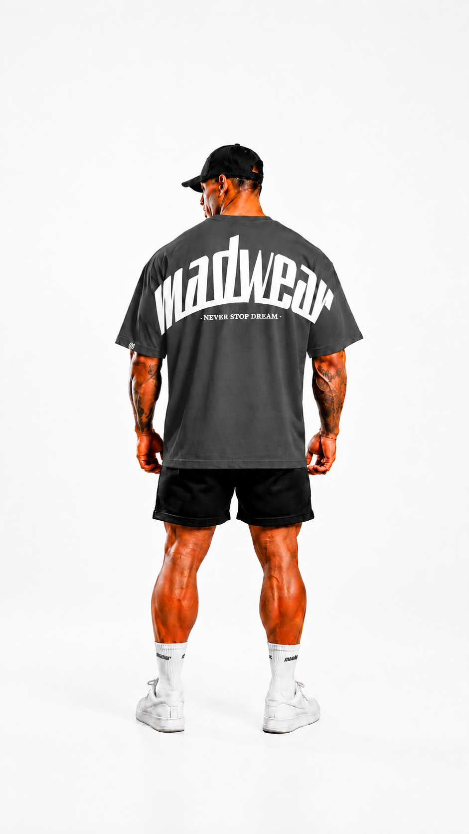 CAMISETA OVERSIZED MADWEAR GRIS/BLANCO