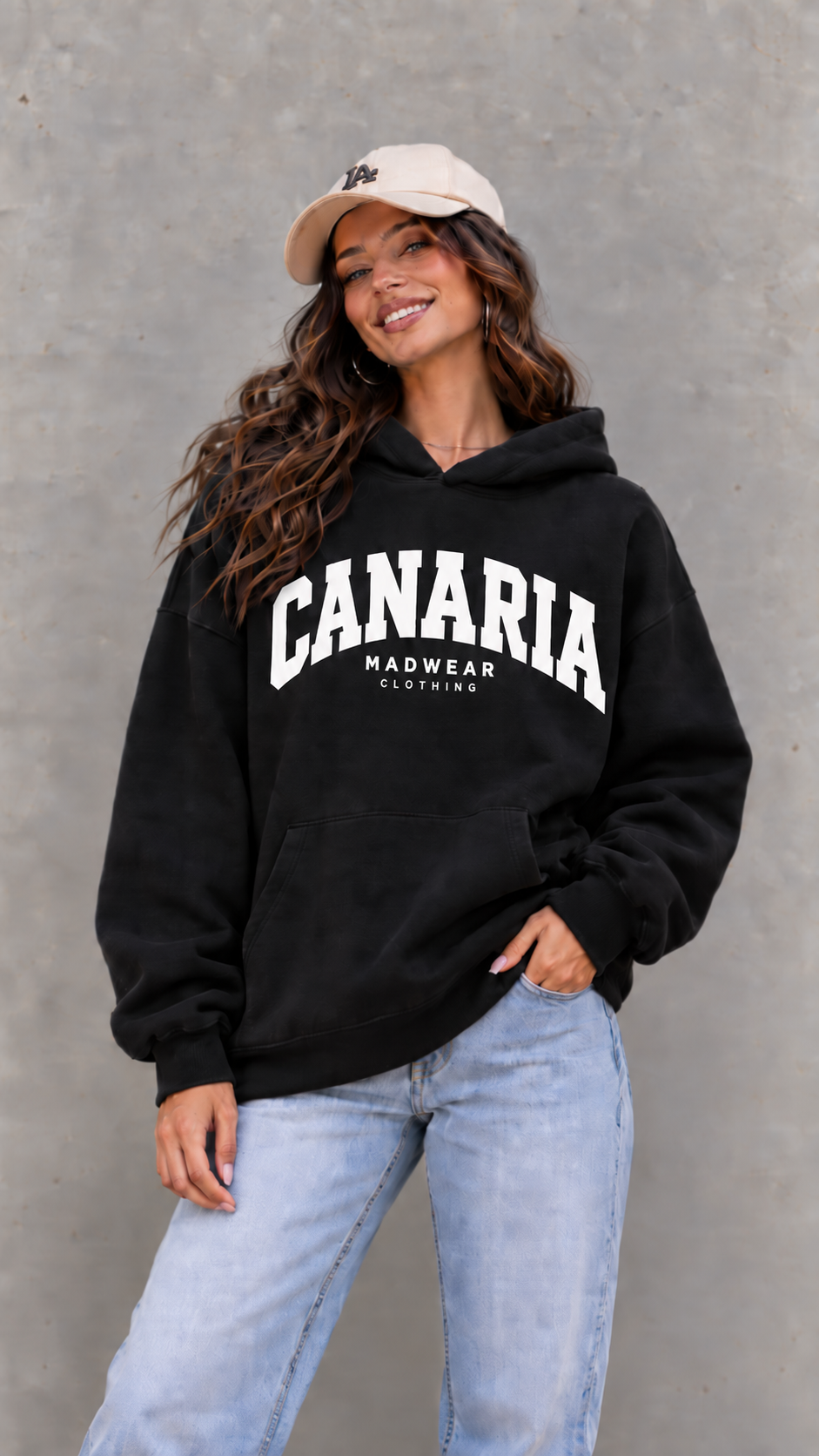 SUDADERA CANARIA LETRAS BLANCAS