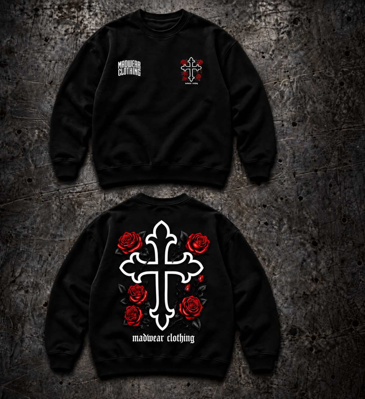 CRUZ INK COLLECTION SUDADERA SIN GORRO CREW NECK BLACK