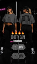 CROP TOP GRIS BOOTY DAY LETRAS NEGRO