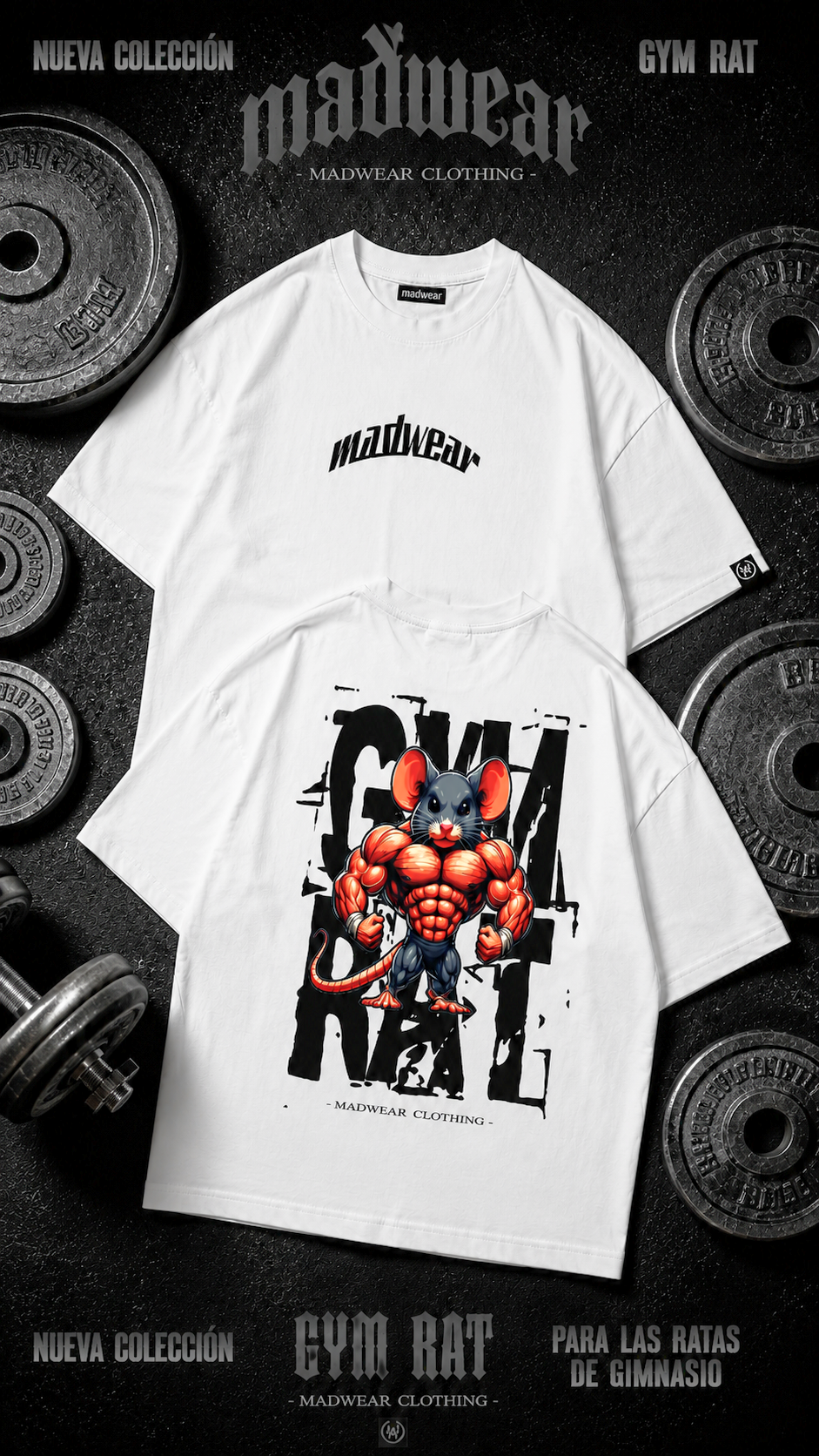 CAMISETA OVERSIZED GYMRAT WHITE EDITION