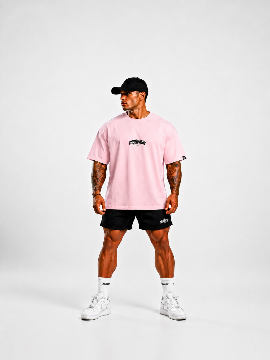 CAMISETA OVERSIZED MADWEAR ROSA/NEGRO