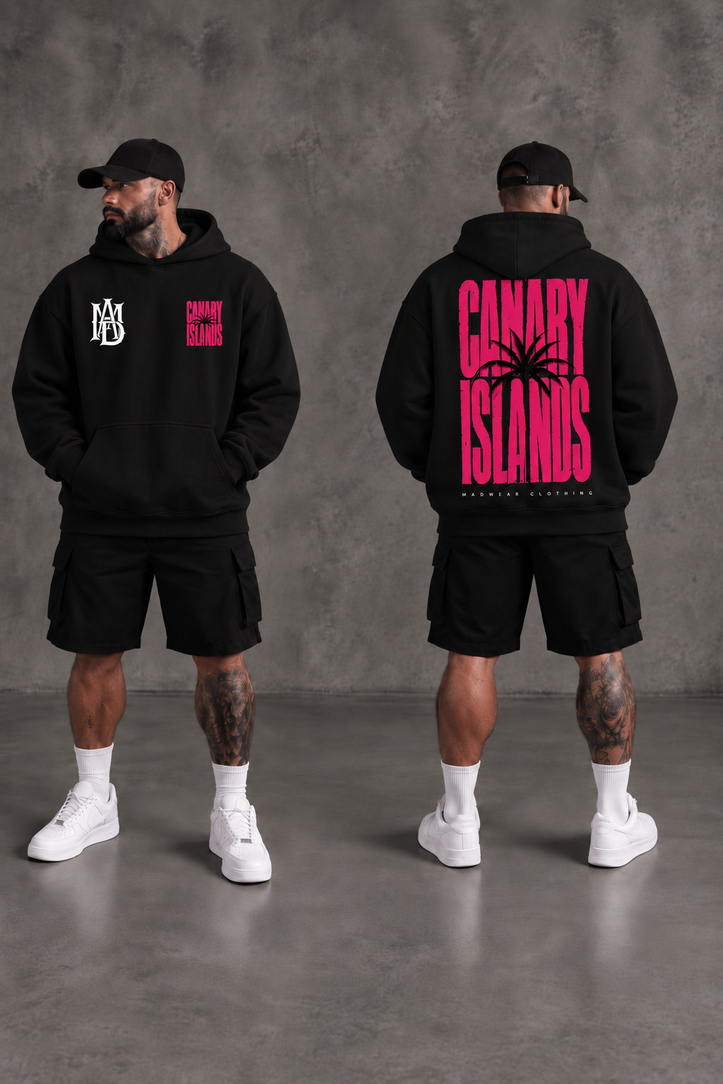 CANARY ISLANDS SUDADERA NEGRO FUCCIA