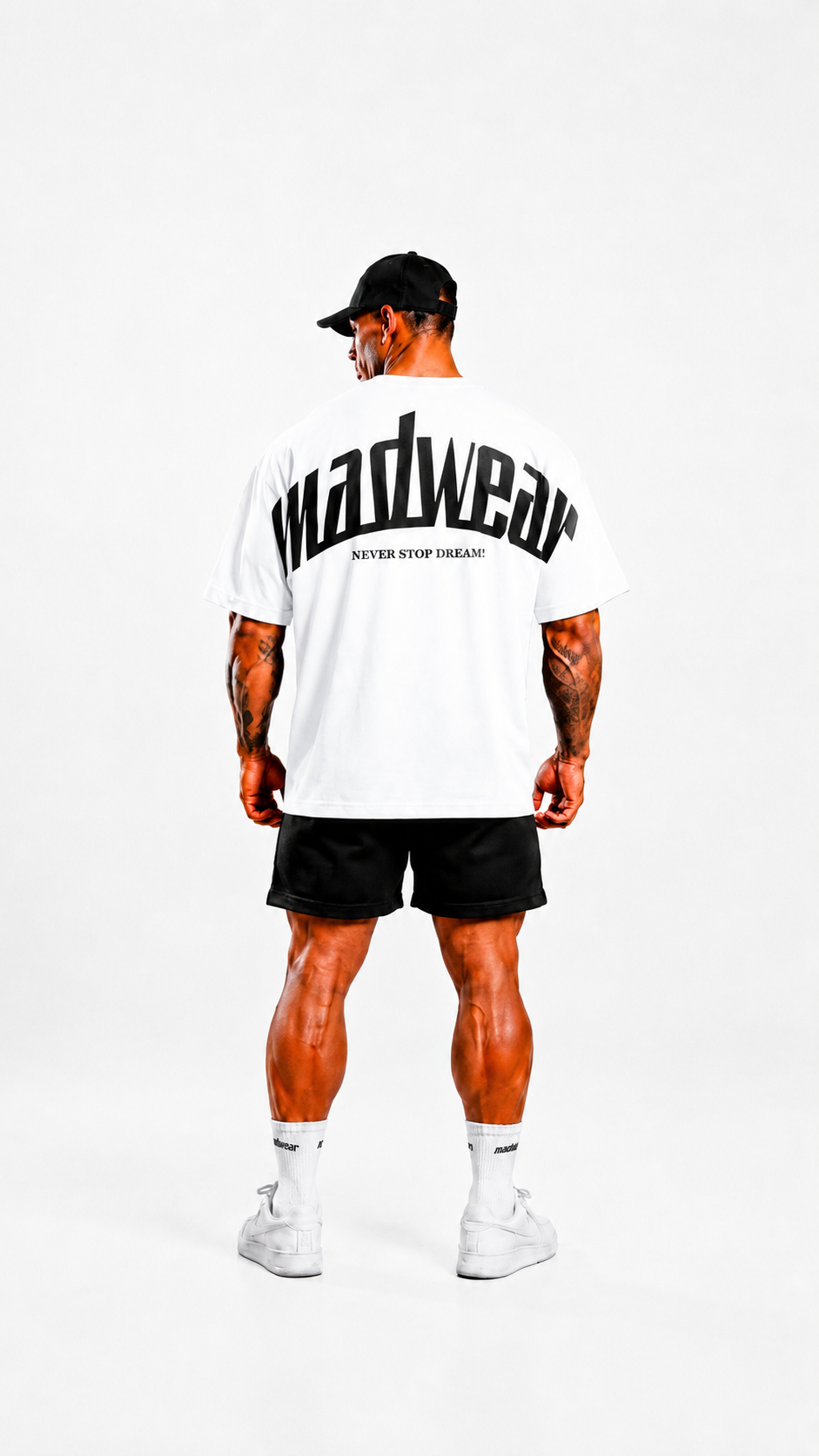 CAMISETA OVERSIZED MADWEAR BLANCO/NEGRO