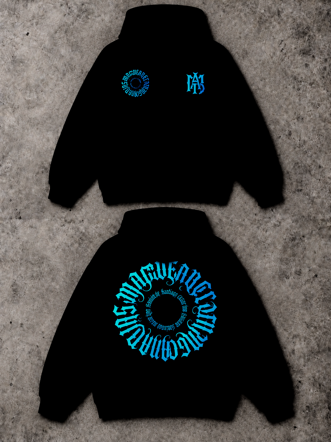GRÁFICO MADWEAR AZUL TURQUESA SUDADERA OVERSIZED