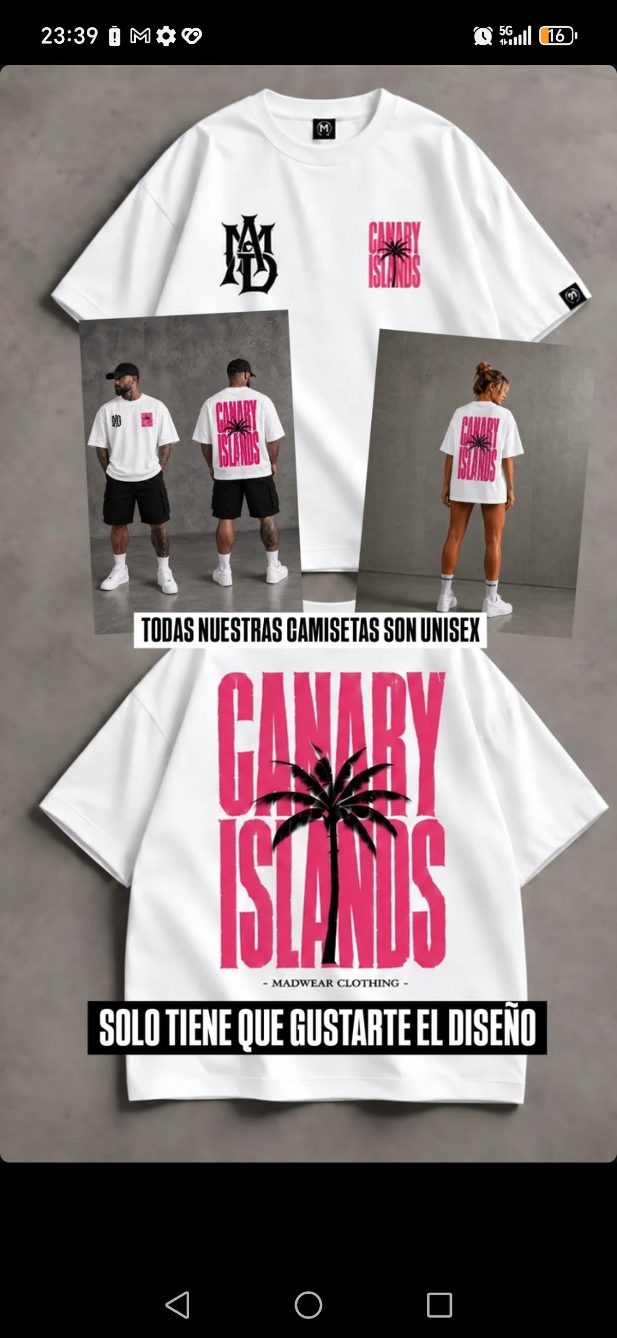 CANARY ISLANDS OVERSIZED FUCCIA BLANCO