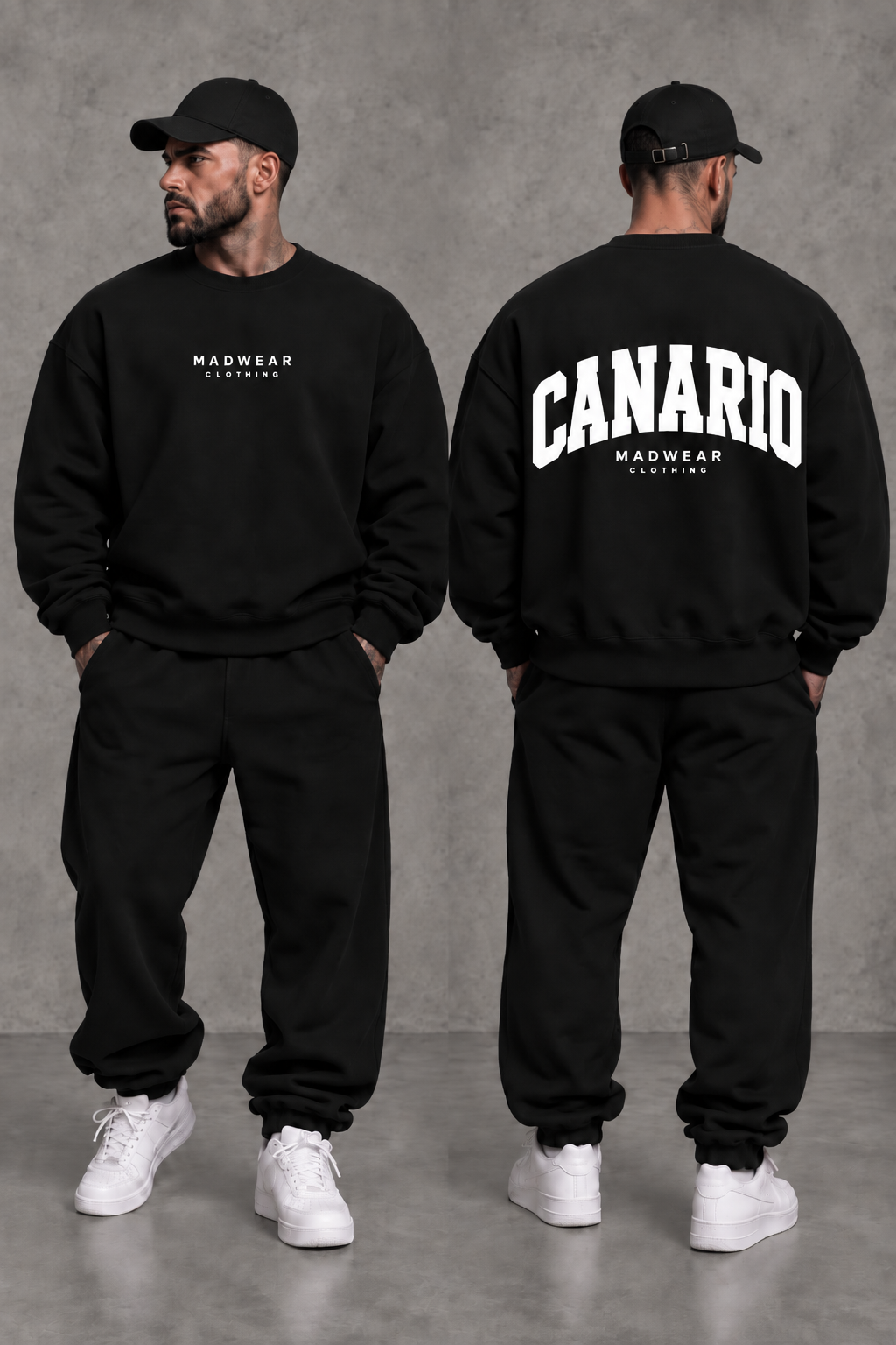 CANARIO SUDADERA SIN GORRO CREW NECK BLANCO