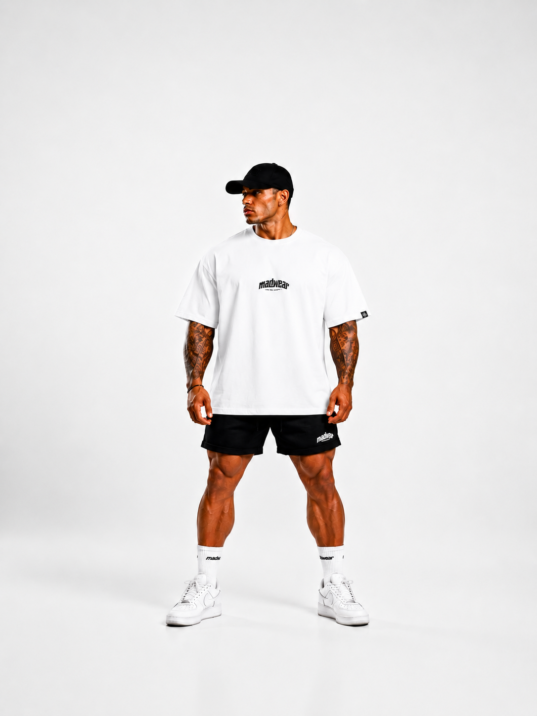 CAMISETA OVERSIZED MADWEAR BLANCO/NEGRO