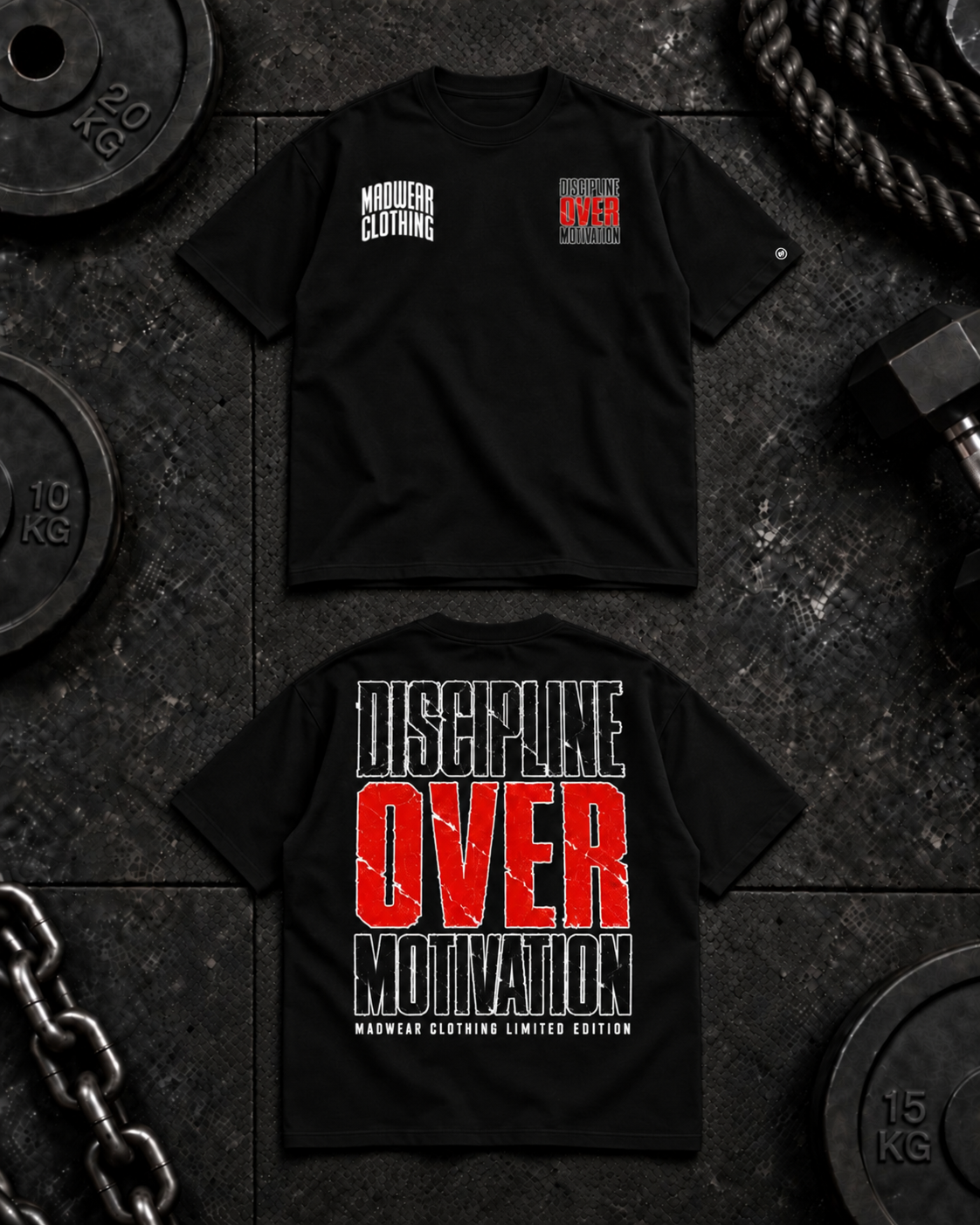 DISCIPLINE OVER MOTIVATION OVERSIZED BLACK