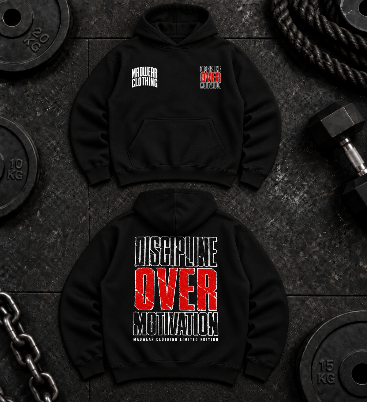 DISCIPLINE OVER MOTIVATION SUDADERA OVERSIZED