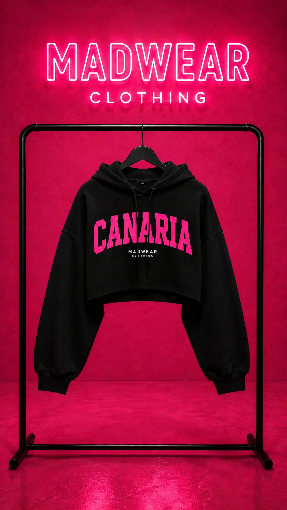 CROP TOP OVERSIZED CANARIA FUCCIA