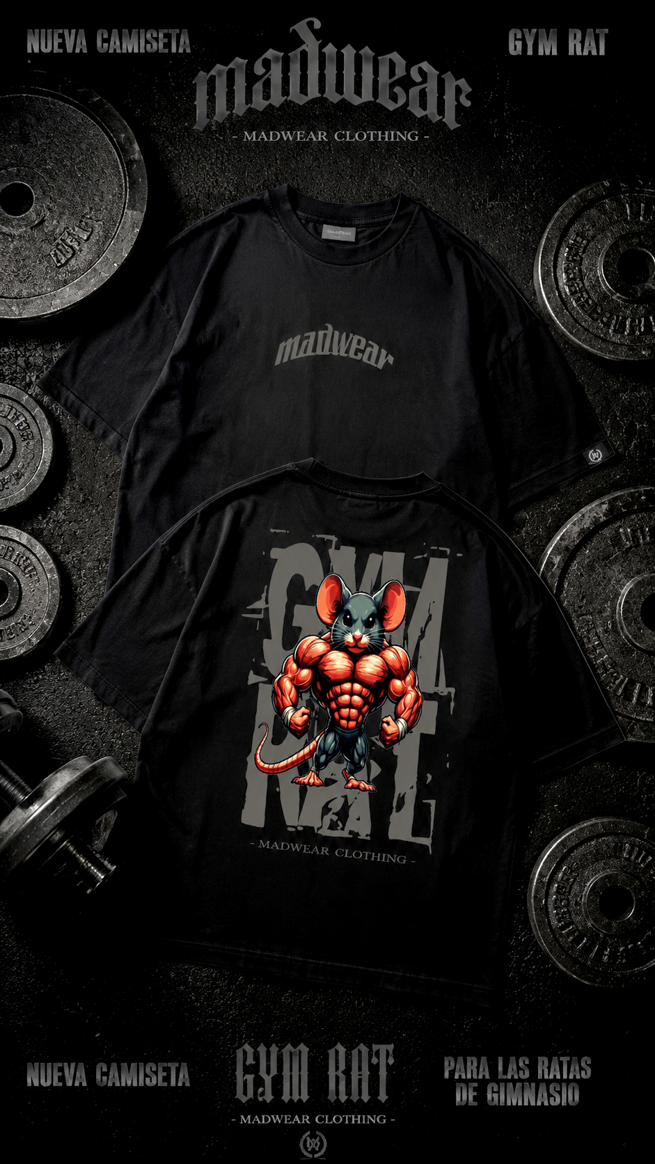 CAMISETA OVERSIZED GYMRAT BLACK EDITION