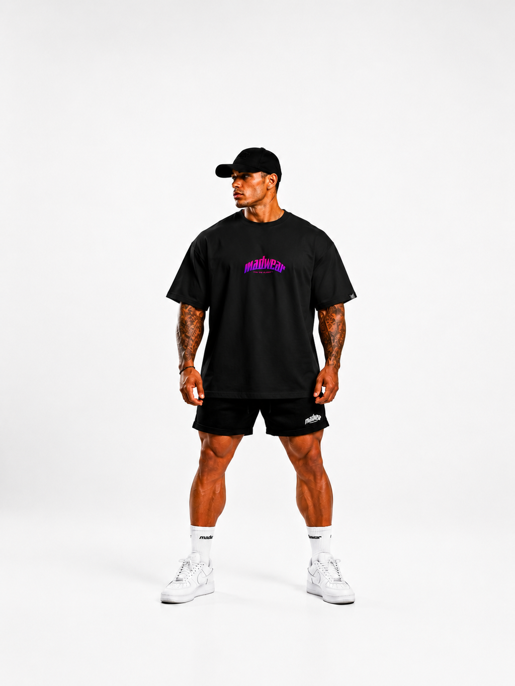 CAMISETA OVERSIZED MADWEAR NEGRO/FUCCIA