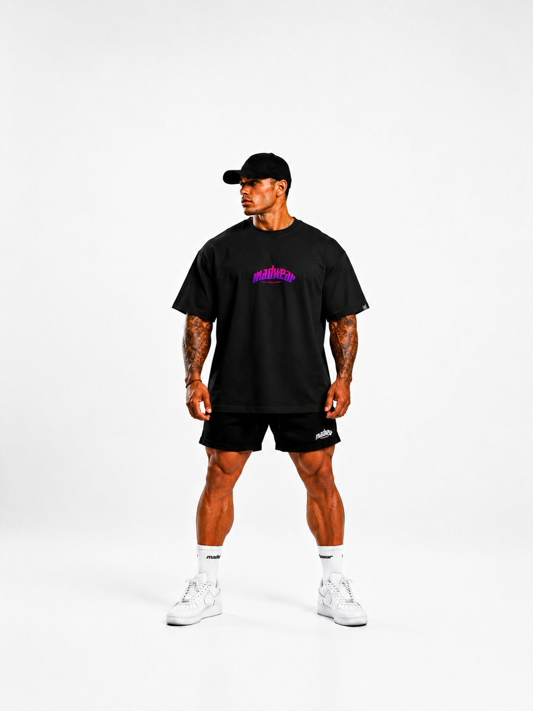 CAMISETA OVERSIZED MADWEAR NEGRO/FUCCIA
