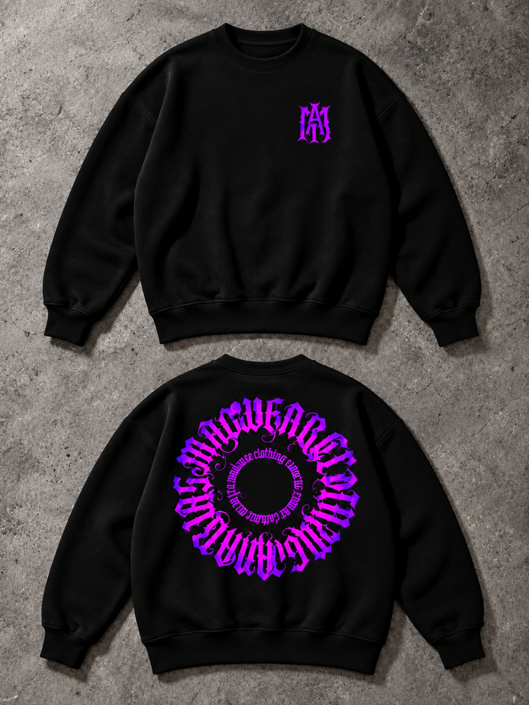 GRÁFICO MADWEAR VIOLETA FUCCIA SUDADERA SIN GORRO CREW NECK