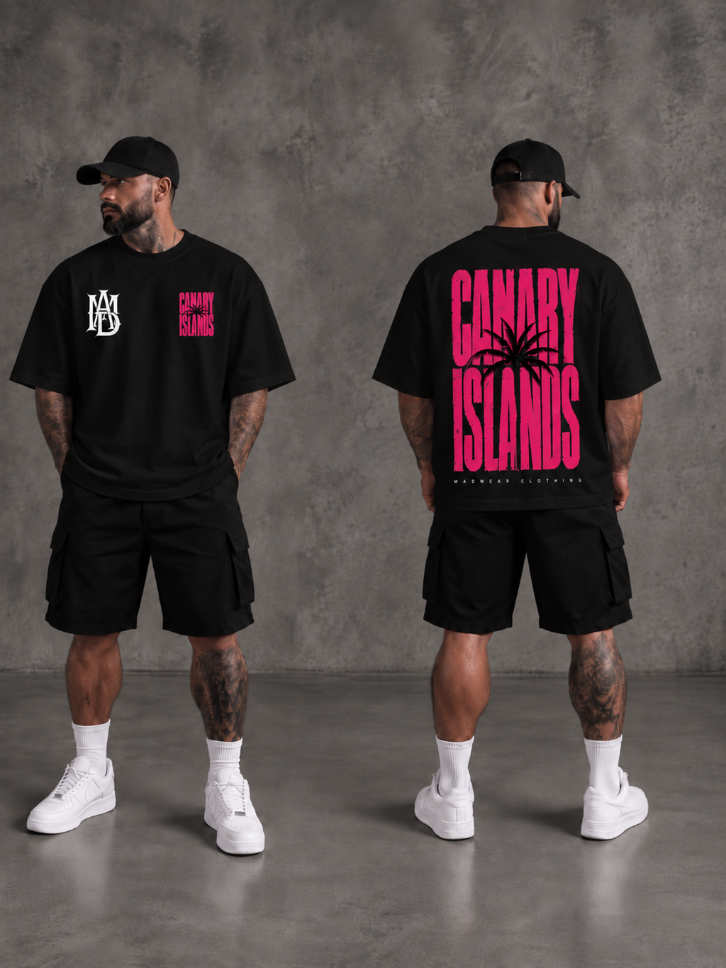 CANARY ISLANDS🌴 FUCCIA NEGRO OVERSIZED